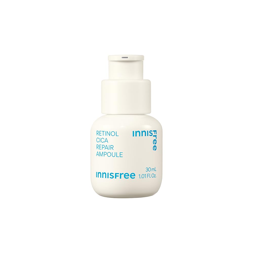 Innisfree Retinol Cica Repair Ampoule 30ml with Hyaluronic Acid, Korean Face Serum for Reducing Skin Blemishe, Improving Skin texture, Nourishing & Revitalizing, Hydrating, Soothing, & Strengthening