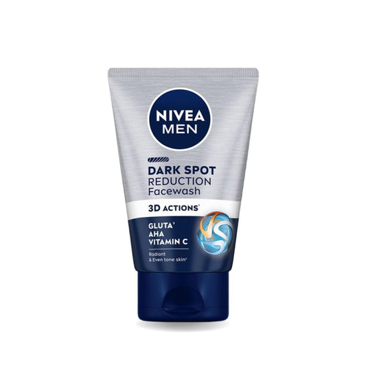 Nivea Men Dark Spot Reduction Facewash tube on a white background