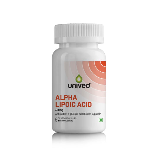 Zephivo Unived Alpha Lipoic Acid 300 mg | Healthy Blood Sugar Level | Boosts Liver Function | Boosts Energy Production | 30 Vegan Capsules |
