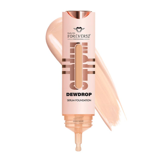 Daily Life Forever52 Dewdrop Serum Hydrating Foundation with Hyaluronic Acid & Kiwi Extract | Lightweight Serum Texture | Satin Finish | 12H Wear (Fair Light-01, 15ml)