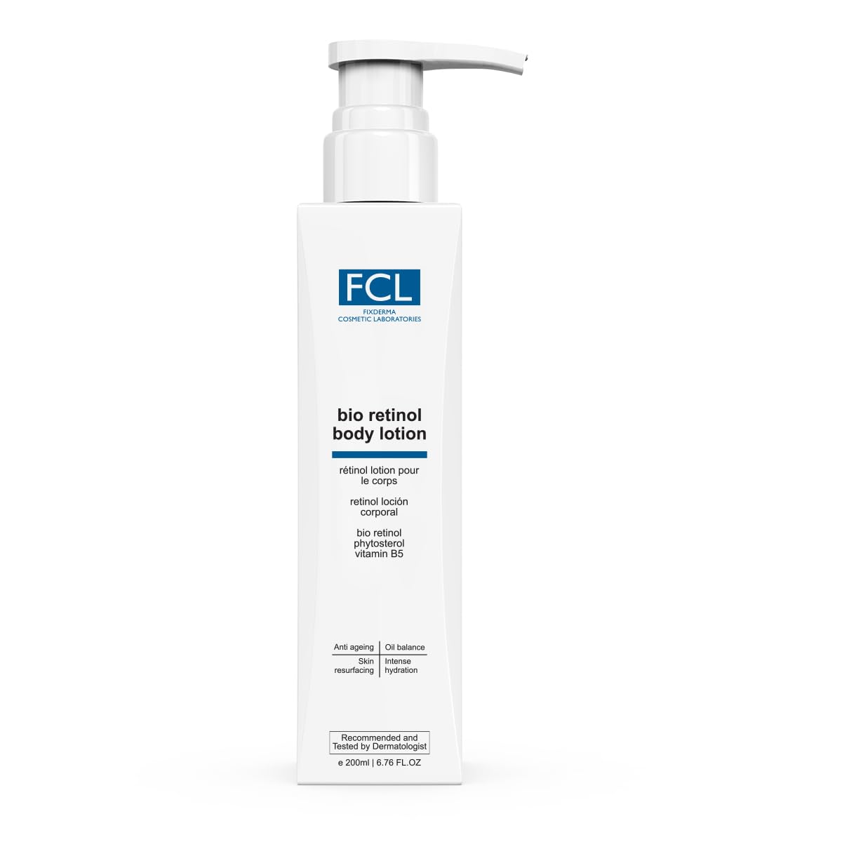 FCL Bio Retinol Body Lotion, For Skin- Ageing, Keratosis Pilaris, Smoothen Rough, Bumpy & Tanned Skin, Maintains Oil Balance, Non-Comedogenic Formulation 200ml