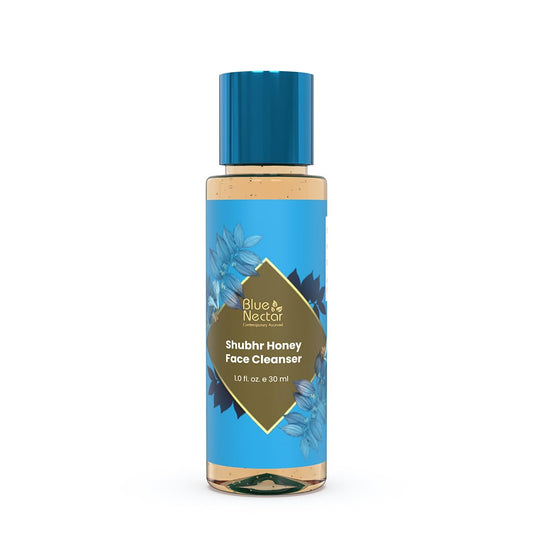 Blue Nectar Honey Face Wash for Detan & Glowing Skin for Men & Women | Radiance & Even Skin Tone | Ayurvedic Face Wash for Dry, Oily & Sensitive Skin (8 Herbs, 30ml)