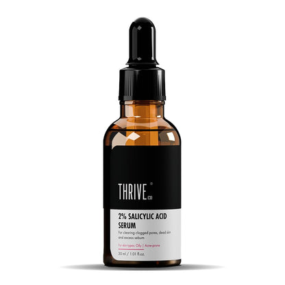Thrive 2% Salicylic Acid Serum bottle on a white background