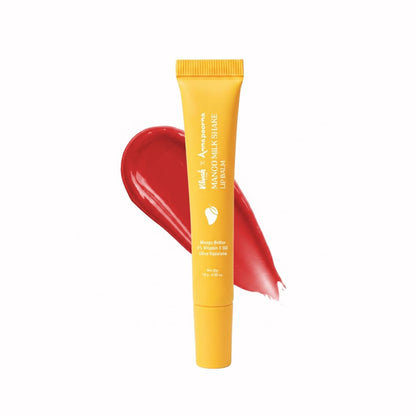 Vilvah Mango Milkshake Lip Balm | Infused with Alphonso Mango Pulp | Soothes Dry Lips & Locks in Moisture | Soft Reddish-Orange Tint with Mango Butter, Coconut Milk & Olive Squalane | 10g