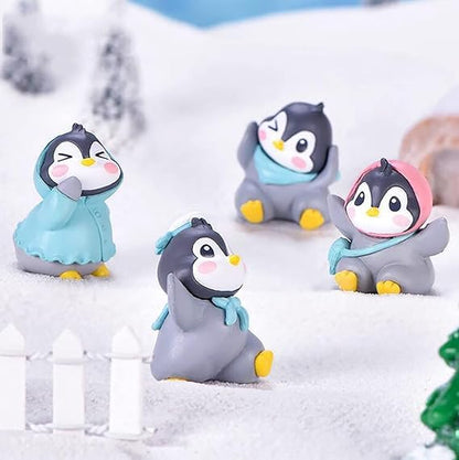 Miniature Showpiece Birthday Gift for Girls Kids, Penguin Showpiece Set of 6 for Home Decor Items, Car Dashboard Items, Table Decoration Items, Valentine Day Gift for Girlfriend