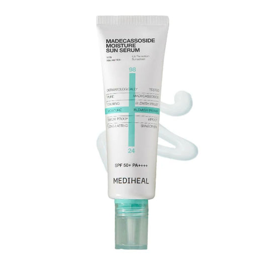 MEDIHEAL Madecassoside Moisture Sun Serum SPF50+ PA++++, Hydrating Korean Sunscreen Serum with Centella Madecassoside for UV Protection, Blemish Care & Skin Barrier Repair, Lightweight Moisturizing K-Beauty Sunscreen (50g)