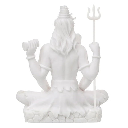 Shivji Idol for Car Dashboard, Home Temple & Office Desk | Compact Resin Mahadev Murti for Puja Room, Table Decor & Spiritual Gift | Small Lord Shiva Statue (Shiva Idol White)