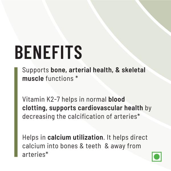 Zephivo Unived Vitamin K2-7 (MenaquinGold) 55mcg, Plant-Based Vitamin MK-7, For Optimal Calcium Absorption, Heart & Bone Health
