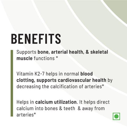 Zephivo Unived Vitamin K2-7 (MenaquinGold) 55mcg, Plant-Based Vitamin MK-7, For Optimal Calcium Absorption, Heart & Bone Health
