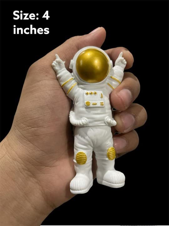 Street27® Cute Outer Space Astronaut Figurine Action Figure Toys Statue for Showpiece Home Living Room Decor Office Desktop Decoration Car Dashboard, Kids Birthday Party Gift, Resin