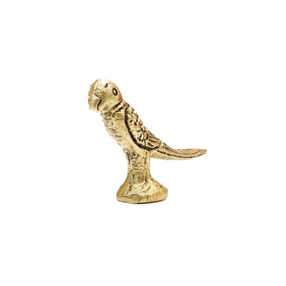 Brass Animal Parrot Sculpture Statue Handcrafted Decorative Showpiece Idol for Home, Office Decor (Size : 4cm | Weight : 42gm Approxe)