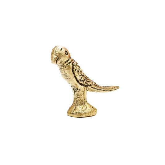 Brass Animal Parrot Sculpture Statue Handcrafted Decorative Showpiece Idol for Home, Office Decor (Size : 4cm | Weight : 42gm Approxe)