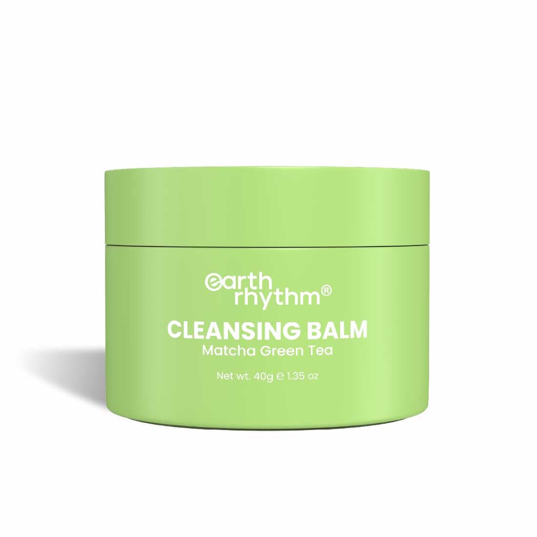 Earth Rhythm Matcha Green Tea Cleansing Balm Removes Makeup in 10 Seconds, Gentle cleansing. No Parabens & Sulphates