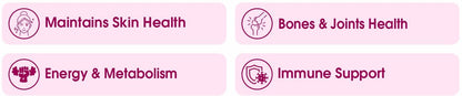 List of health benefits on a pink background