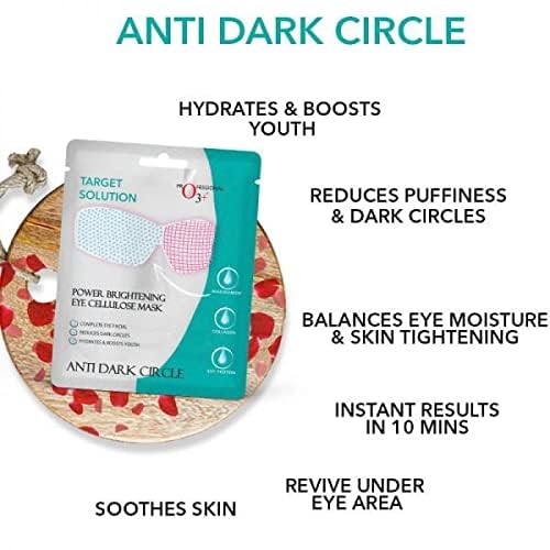 O3+ Power Brightening Eye Cellulose Mask for Collagen Whitening Moisturizing Under Eye Dark Circle Remover sheet mask (Single use only) 5G