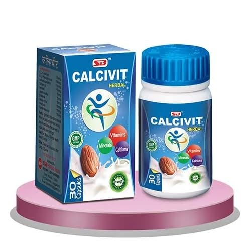 Calcivit Herbal Calcium & Multivitamin Capsules | Supports Bone Health, Immunity & Daily Wellness | Calcium, Minerals & Vitamins Supplement | 30 Capsules