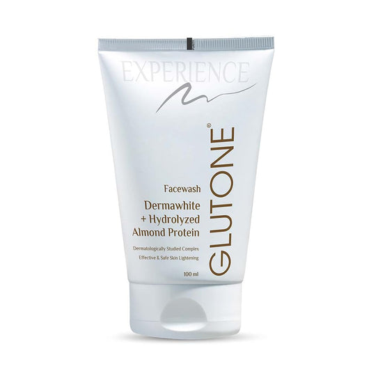 Glutone facewash tube on a white background