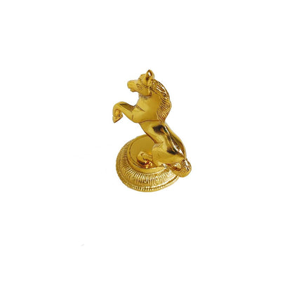 Jumping Horse Metal Statue for Wealth Table Top Figurine for Living Room Bedroom Home Office Animal Decorative Showpiece Feng Shui Vanstu Sculpture for Gift Purpose.