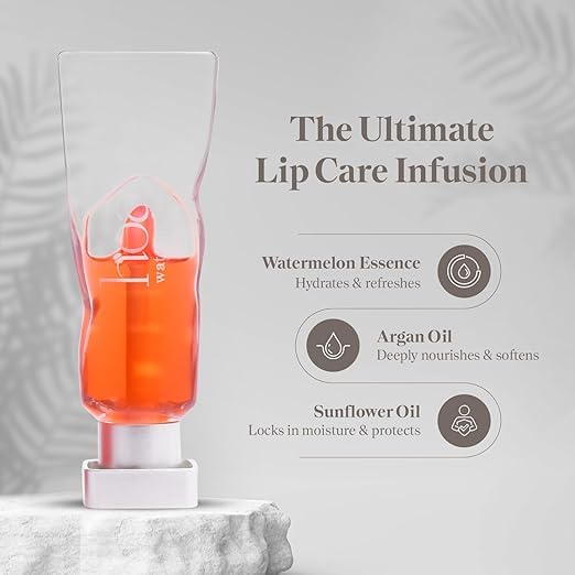 Lip Oil for Women - Hydrating Watermelon Lip Oil with Squalene, Argan & Safflower | House of Ayurveda Daily Use Lip Treatment | Non-Sticky, Nourishing & Moisturizing | Paraben-Free, Cruelty-Free | 4ml