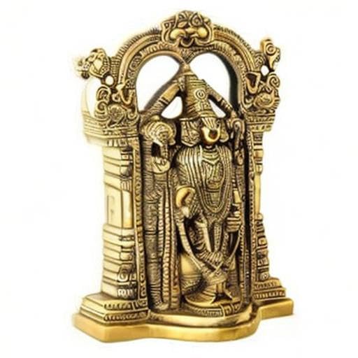 Kalakriti Gold Plated Wall Hanging God Tirupati Balaji Sri Venkateswara Swamy Idol | Spiritual Home Décor| Religious Diwali Gift | Statue for Pooja Living Room Mandir Decoration, 1Pc