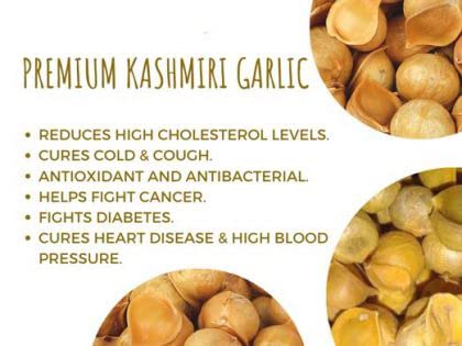 Namo Organics - 1kg Kashmiri Garlic Lehsun | 100% Natural Organic Single Clove Snow Mountain From Kashmir (500gmX2)