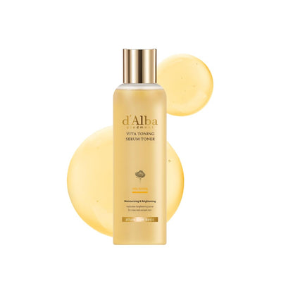 d'alba Piedmont White Truffle Vita Toning Serum Toner, Glass Skin with Double Vitamin Skincare, Water-like serum toner with strong boost for brightening & hydration, 180ml