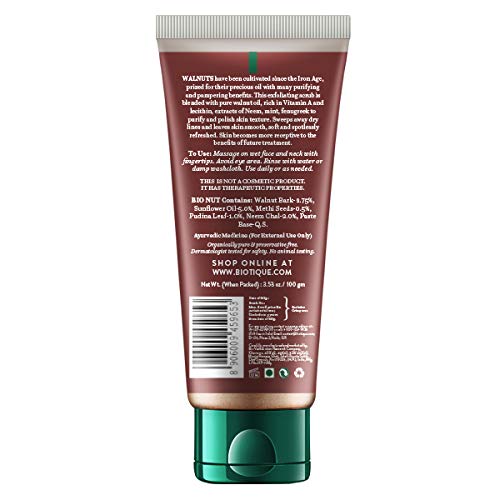 Biotique Walnut Exfoliating & Polishing Face Scrub For Normal to Dry Skin, 100gm