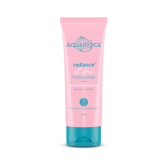 Aqualogica Radiance+ Oil-Free Moisturizer with Watermelon & Niacinamide for Deeply Nourished, Combination Skin, Oil-Free & Radiant Skin of Men & Women -100g
