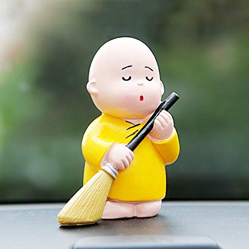 Resin Baby Monk Buddha Set of 3 - Showpiece for Car Dashboard, Table Desktop, Living Room, Home Decor Items (Small, Multicolour)