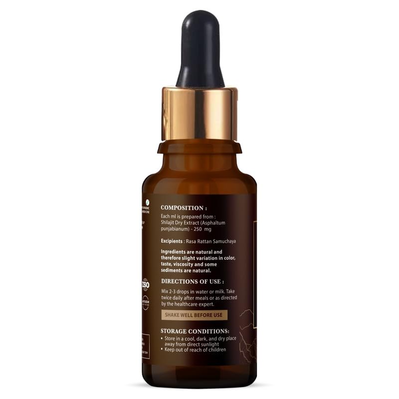 Nirvasa Pure Shilajit Liquid (30ml) | 100% Natural Himalayan Shilajeet Extract | Boosts Energy, Stamina, Strength & Vitality | Supports Immunity, Muscle Health & Performance | For Men & Women