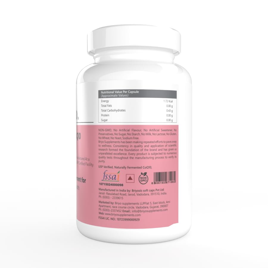 Supplement bottle with a pink label on a white background