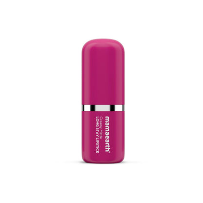 Mamaearth Creamy Matte Long Stay Lipstick with Murumuru Butter and Vitamin E for 8-Hour Long Stay (Flakeproof & Non-Drying | Intense Color Payoff) | 4.2g - Pink Camellia