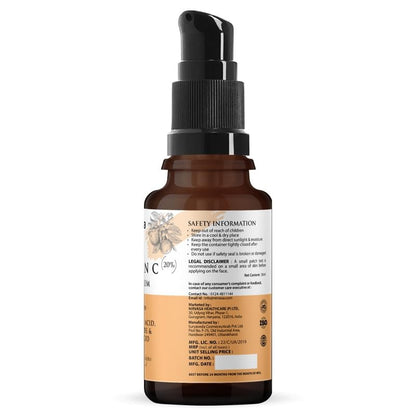 Nirvasa 20% Vitamin C Face Serum (30ml) | With Hyaluronic Acid & Niacinamide | Brightens Skin, Reduces Dark Spots & Pigmentation | UV Protection, Lightweight & Non-Irritating Formula