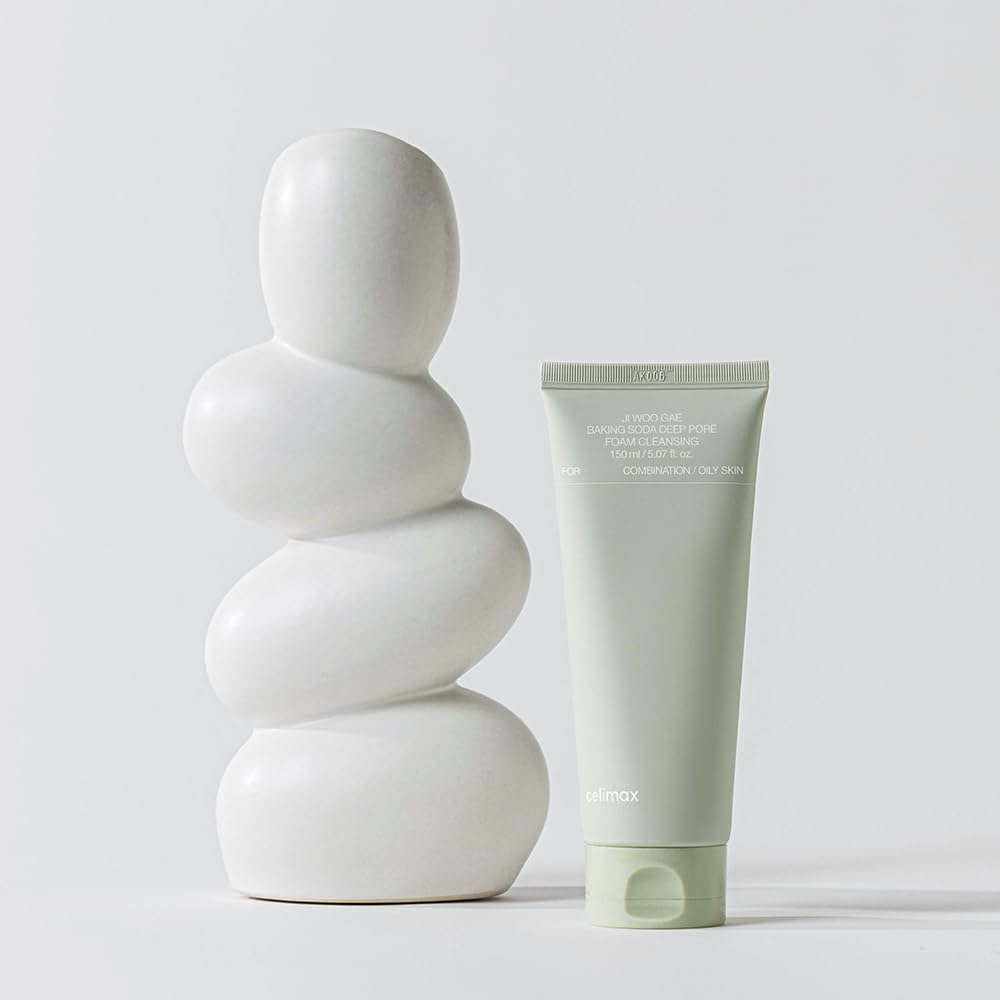 Celimax Baking Soda Deep Foam Pore Cleanser (150ml) | Cleansing Deep Pores, Blackheads, Oil-Control Foam Face Wash | Korean Skincare