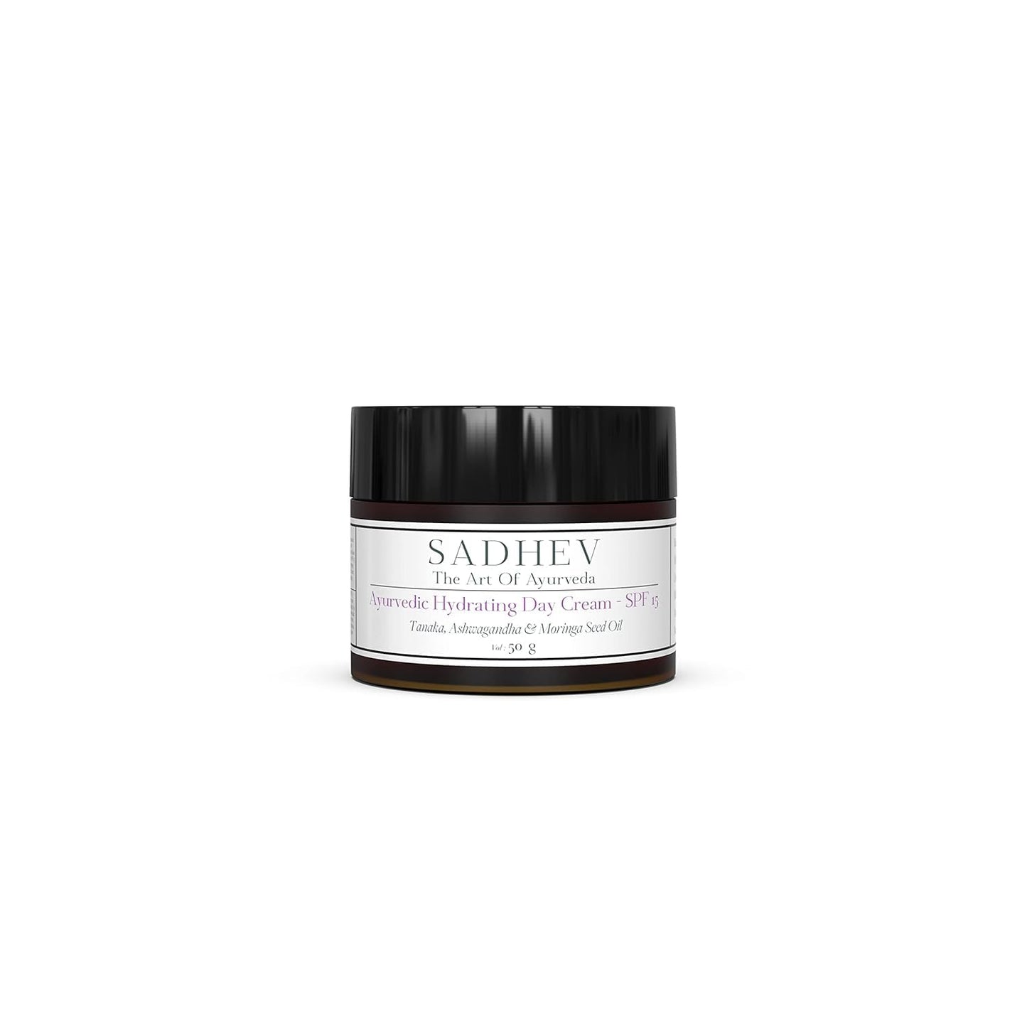 Sadhev Ayurvedic Hydrating Day Cream SPF 15 with Goodness of Tanaka, Ashwagandha & Moringa Seed Oil - 50gm (Pack of 1)_GWP