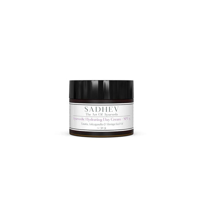 Sadhev Ayurvedic Hydrating Day Cream SPF 15 with Goodness of Tanaka, Ashwagandha & Moringa Seed Oil - 50gm (Pack of 1)_GWP