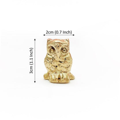 Brass Animal Owl Sculpture Statue Handcrafted Decorative Showpiece Idol for Home, Office Decor (Size : 3cm | Weight : 25gm Approxe)