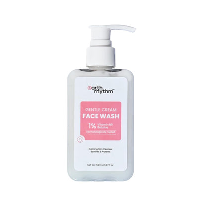 Earth Rhythm Gentle Cream Daily Face wash with Vitamin B5, Dermatologically tested | for Dry and Sensitive skin, Men & Women- 150ml