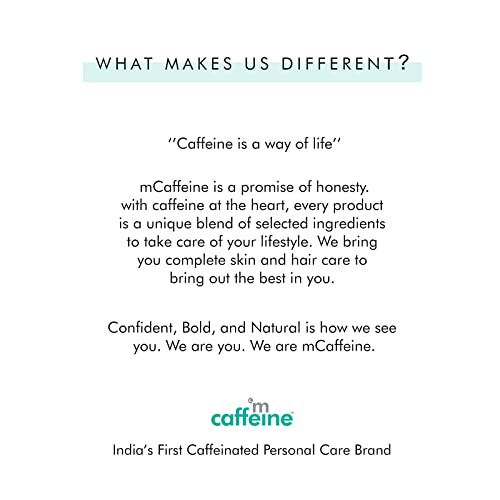 Text about mCaffeine brand and its promise of honesty with caffeine-based products.
