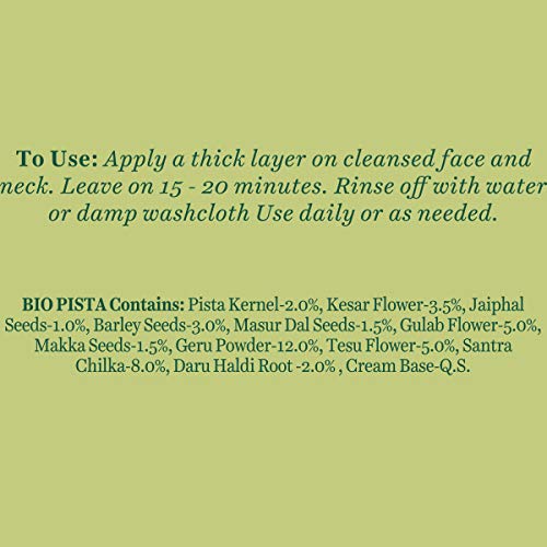 Text instructions and ingredients list on a green background
