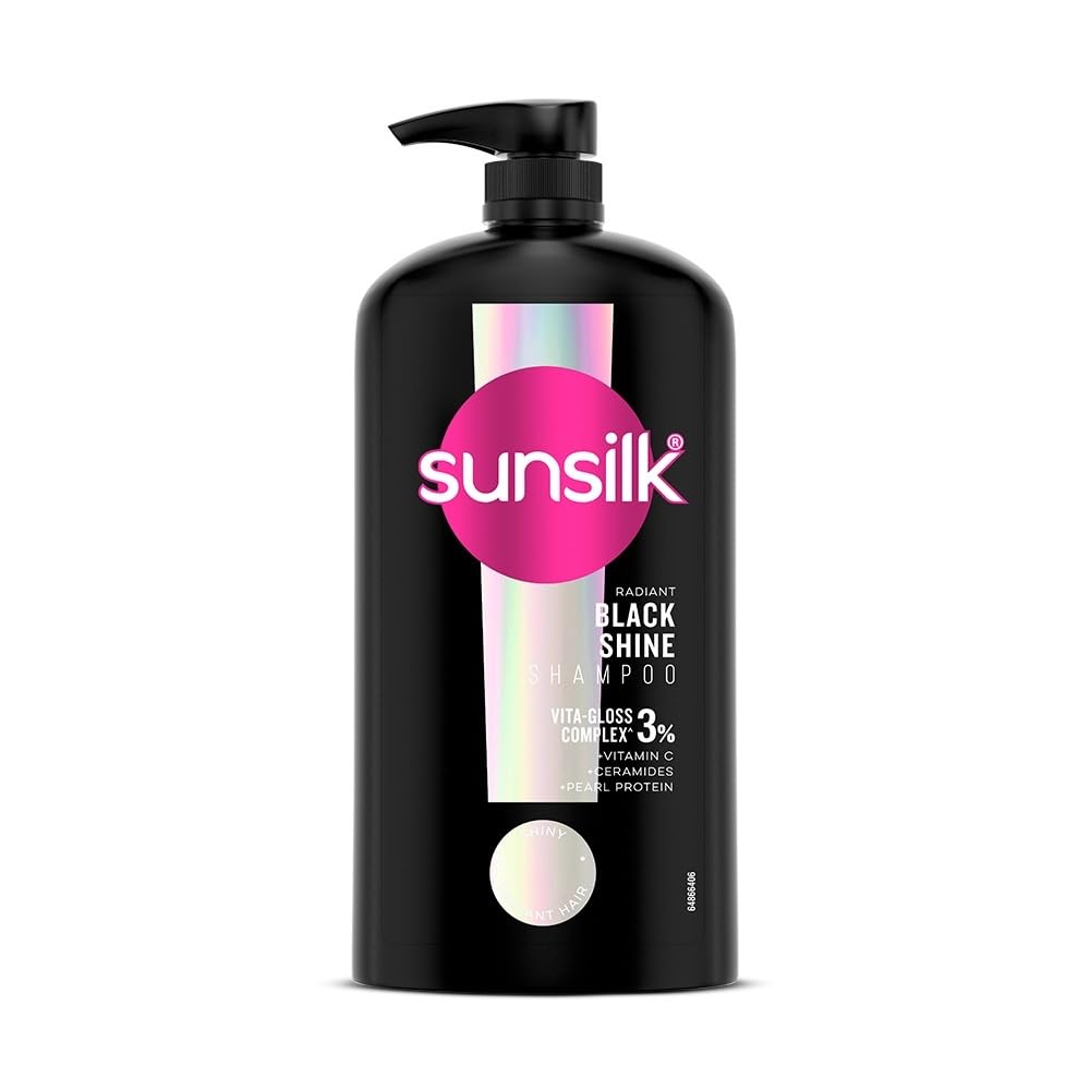 Sunsilk black shampoo bottle on a white background