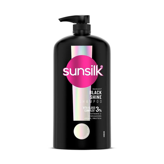 Sunsilk black shampoo bottle on a white background