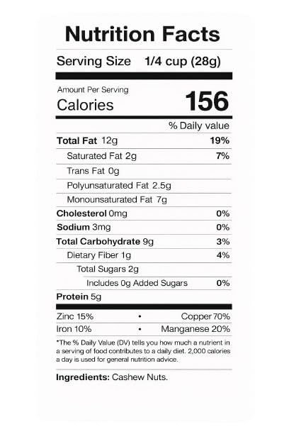 AMRAYAA W320 Premium Whole Cashews | Unpolished, Unsalted & Natural Kaju Nuts | Crunchy Deluxe Size | Antioxidant Rich Healthy Snack | High Protein, Iron, Magnesium, Zinc & Phosphorus