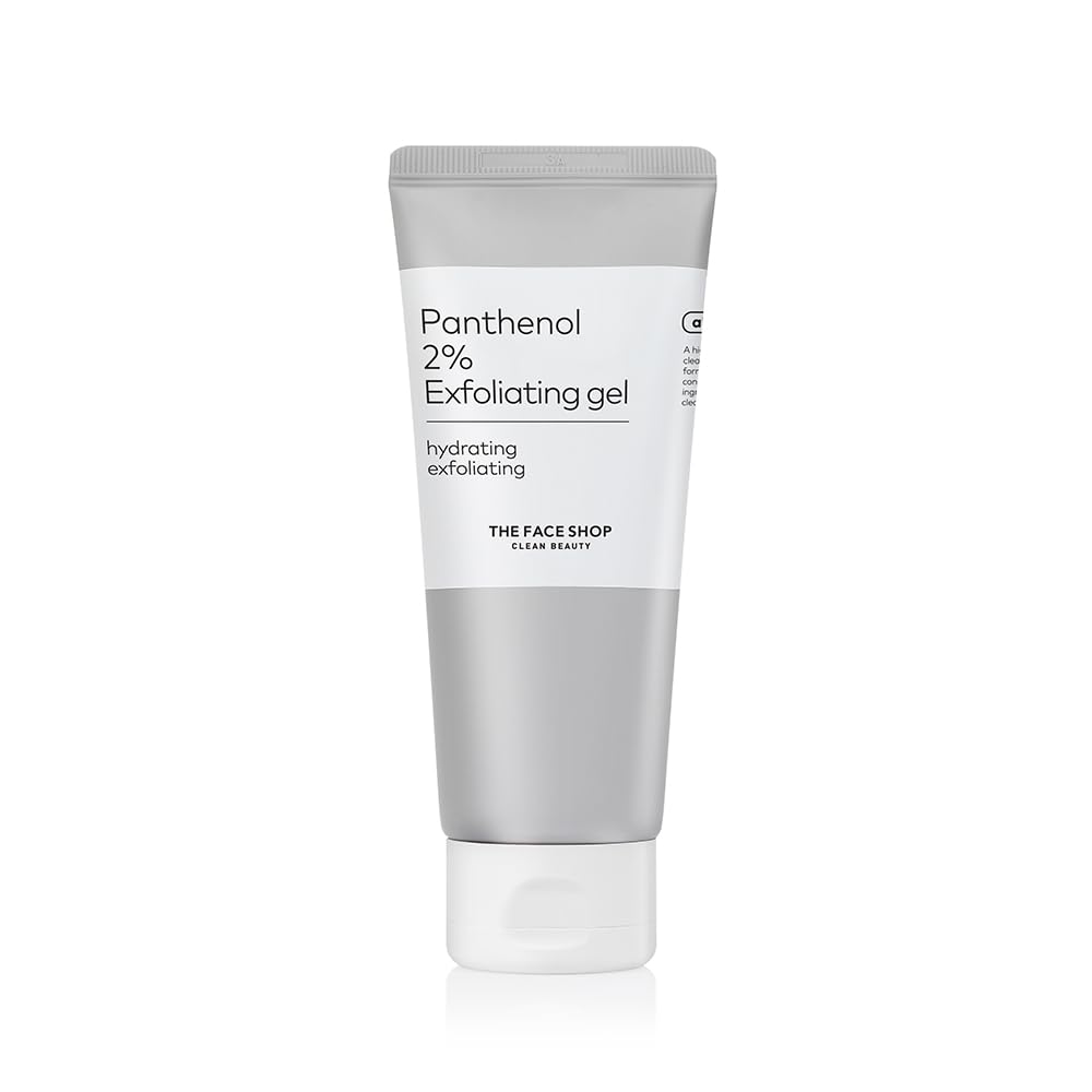 Tube of Panthenol 2% Exfoliating Gel from The Face Shop on a white background