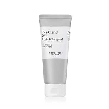 Tube of Panthenol 2% Exfoliating Gel from The Face Shop on a white background