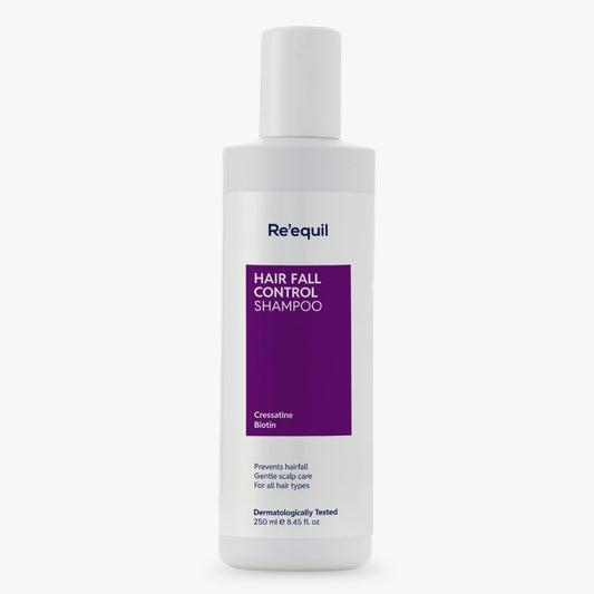 Re'equil Hair Fall Control Shampoo bottle on a white background