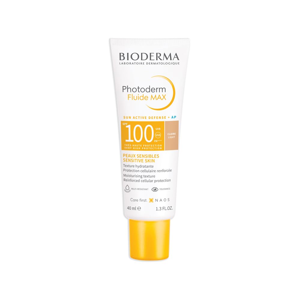 Bioderma Photoderm Fluide MAX sunscreen tube on a white background