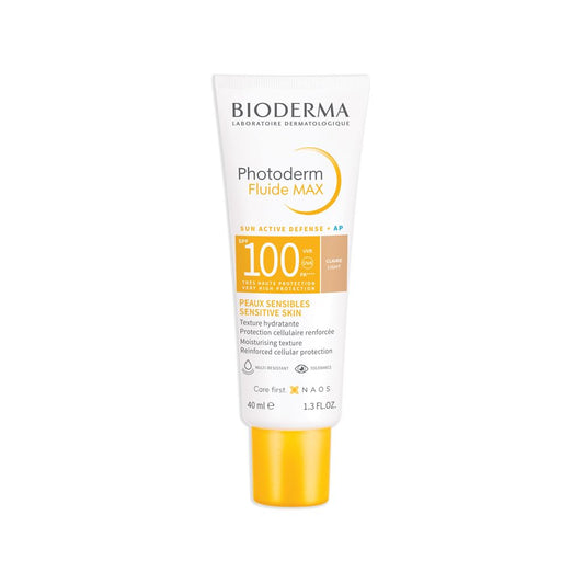 Bioderma Photoderm Fluide MAX sunscreen tube on a white background