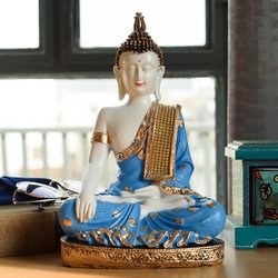 eCraftIndia Meditating Lord Buddha Statue (17.78 cm x 12.7 cm x 27.94 cm, Blue)