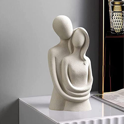 Beautiful Romantic Couple Statue | Ceramic Home Decor (Pack of 1, Off White Color)